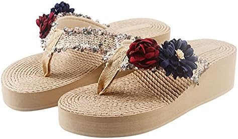 iqka women cunhas sandálias clipe dedo chinelos piscina de praia slides de verão chinelos casuais bohemian sapatos