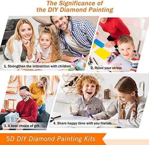 Kit de pintura de diamante 5D de Tonzom DIY para crianças adultas, Drill Borderyer Cross Stitch Picture Supplies Arts