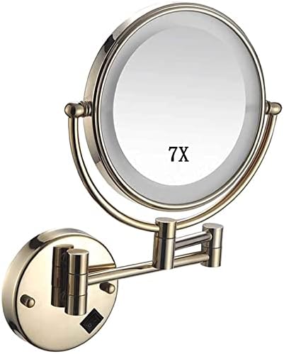 Espelho do banheiro doméstico, espelho de cone montado na parede, espelho de maquiagem redonda de 8 polegadas espelho