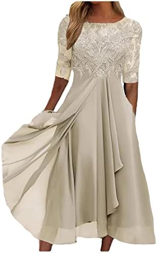 Mãe dos vestidos de noiva para apliques de renda de casamento 1/2 mangas altas lotes de chiffon vestido de noite de chiffon