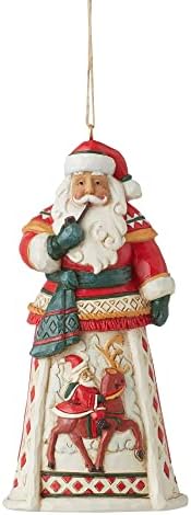 Enesco Jim Shore Heartwood Creek Lapland Papai Noel Ornamento, 4,53 polegadas, multicolor