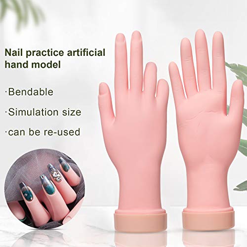 Treinamento de unhas Aoraem Mão flexível Practice Soft Mannequin Hand Nail Art Trainer Manicure Practice Hand Tool