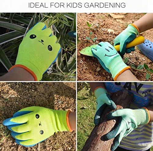 Luvas de jardinagem para crianças secas, luvas de trabalho para crianças de 2 a 4 anos, luvas infantis de jardim, boa
