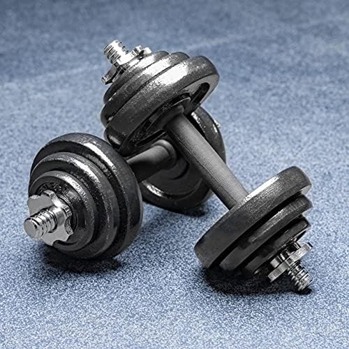 Conjunto de peso de halteres ajustável Metis - 44lbs Dumbbell Conjunto: alças 2x, placas de peso 12x, colares 4x +