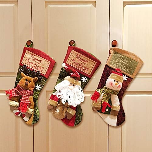 Presentes da véspera de Natal Santa Snowman Meias Crianças Meias de Natal Decoradas Bolsas de Candros Mini Ball