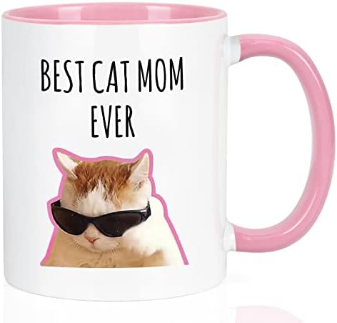 Maustic Melhor Mãe Cat Mãe Ever Caneca, Cat Mom Gifts Para Mulheres, Caneca de Mãe Cat Funny, Dia das Mães Presentes de Aniversário