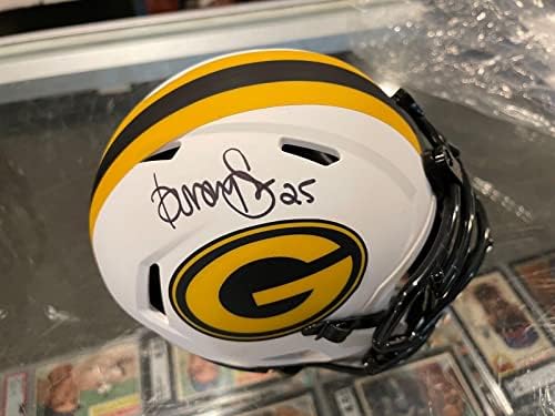 Dorsey Levens Green Bay Packers assinou mini capacete lunar JSA testemunhou - capacetes autografados da NFL