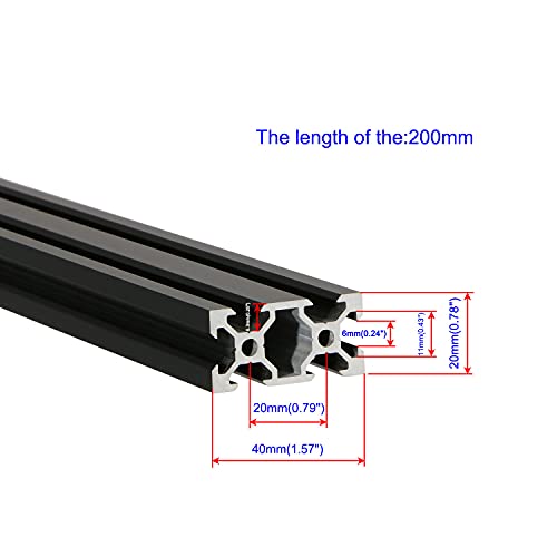 Black 2040 Aluminum Extrusion Perfil European Standard linear Rail 2040 Máquina de perfil de alumínio Máquina DIY Impressora 3D Workbench CNC 4pcs