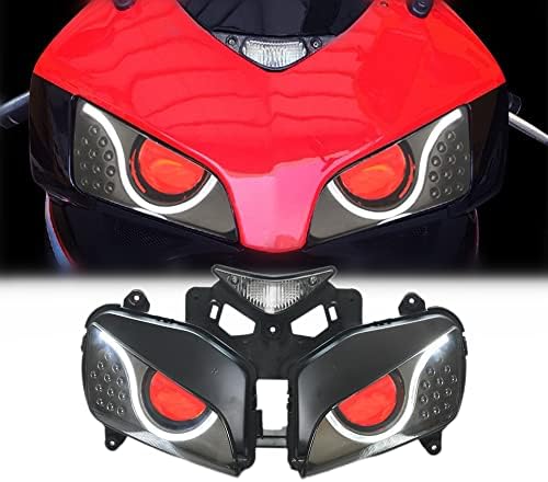 Conjunto do farol de LED KT para CBR1000RR 2004-2007 RED Demon Eyes Eyes personalizados Motocicleta MOTORCIONE