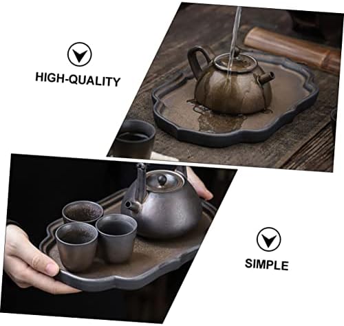 Bandejas de chá Tofficu para mesa de café Bandeja de cerâmica Conjunto de chá vintage 1pc Bandeja de chá Tabela de chá