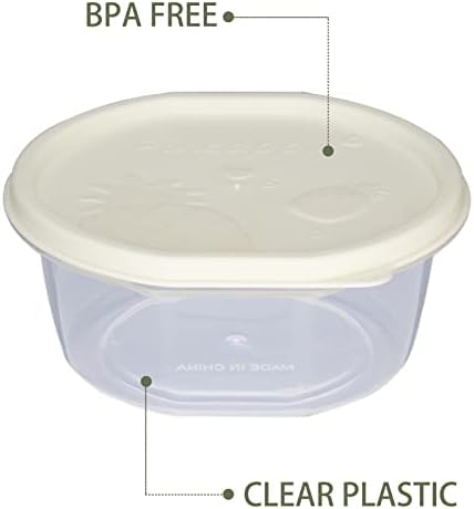 Recipientes de armazenamento de alimentos eosvarog com tampas - tigelas de servir de plástico - recipientes de armazenamento empilhável grátis BPA para cozinha - sobras de salada verdes - Nestando o conjunto de contêineres seguros de microondas