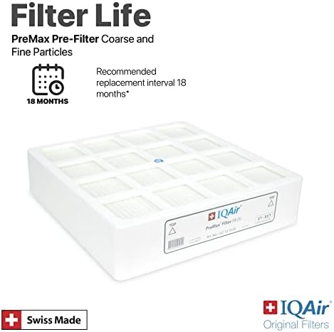 IQAIR Premax Prefilter 3 Pack - Filtro de ar de reposição genuína para a série IQAIR HealthPro - controla partículas grossas e finas