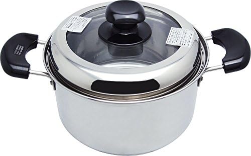 Wahei FREIZ MR-5708 Pote de duas mãos, ensopado de curry cozido, 7,9 polegadas, aço inoxidável, sola de crimpagem de alumínio, compatível com indução