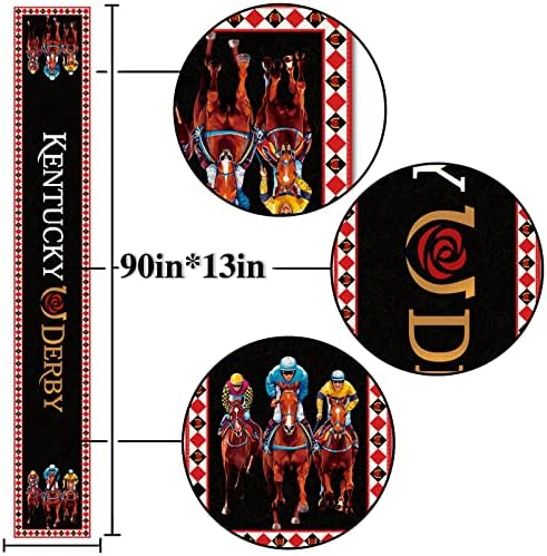 Nepnusser Kentucky Derby Table Runner Churchill Downs Racing Racing Party Decoration Run for the Roses Home Kitchen Dining Room Decor