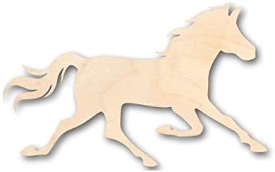Madeira inacabada em forma de cavalo selvagem - Esporte - Animal de fazenda - Artesanato - até 24 DIY 4 / 1/8