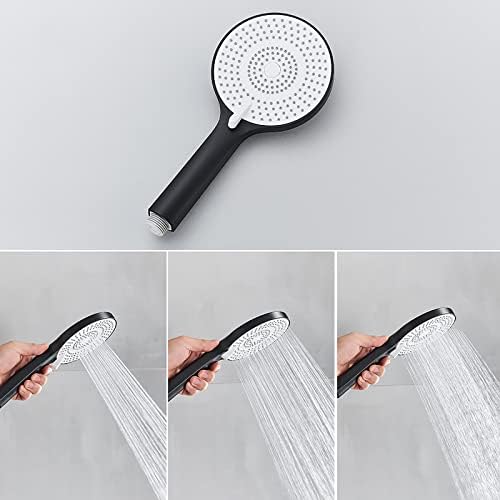 Sistema de chuveiro termostático com chuveiro de chuva de 10 polegadas, combo de chuveiro preto conjunto de chuveiro de montagem de parede com torneira com bico de banheira de cascata, chuveiro portátil de 3 modos, pulverizador de bidê