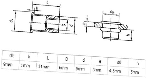 X-Dree M4 Alumínio da cabeça plana do rebite inserção de porca de porca de prata 100pcs (tuerca de revaque de cabeza plana de aluminio m4 inserte nutser_t Silver Tom 100pcs