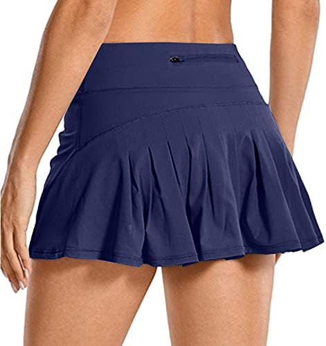 2-em 1 Camada dupla executando shorts de ioga para mulheres seco rápido Coloque a cintura Flowy Hem Fitness Workout Shorts atléticos