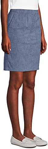 Lands End Feminino Mid Mid Rise elástica Puxa da cintura sobre Knockabout Chino Skort