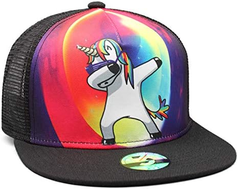 Unicorns/Dinosaur Snapback Chefos de arco -íris fofos Chapéu de caminhoneiro engraçado