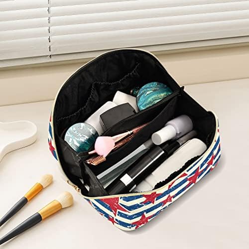 Bolsa de maquiagem de bolsa cosmética de grande capacidade Cataku, saco de cosméticos para mulheres, saco de maquiagem portátil com alça e banheiro de banheiro de banheira de divisor