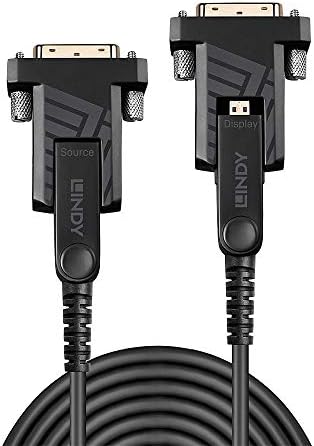 Lindy 70m Fiber Optic Hybrid Micro-HDMI 2.0 18g Cabo com conectores HDMI e DVI destacável