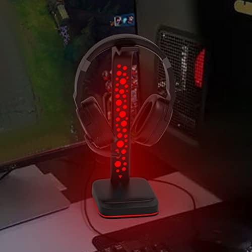 Solustre RGB fone de ouvido LED HEPART STAND STAND STANET GAMING HOWENSTER COM STAND DE EARENHO DE LIGHT COM USB HUB