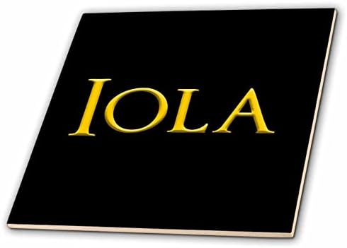 3drose iola, nome feminino comum na América. Amarelo no Preto Negro para Garotas - Tiles