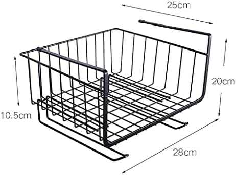 Prateleira de armazenamento smljlq sob o organizador de cesta de arame de metal de gabinete ganchos duplos para mesa de despensa de cozinha