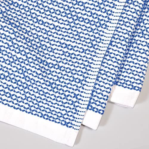 Reino algodão Dobby panos de pratos de cozinha texturizados | Azul náutico 13 x 13 polegada macia, pelúcia e absorvente