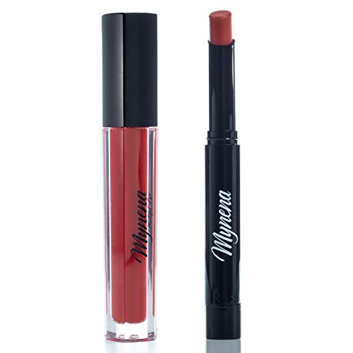 Mynena Red Liquid Matte Lipstick e não secagem lábio fosco de giz de lábio duradouro