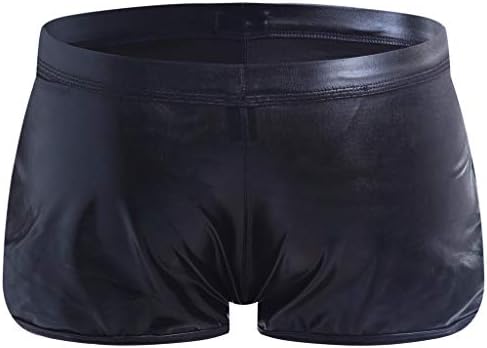 Boxers para homens de couro de couro imitação imitação sexy calça de laca Sexia cueca boxers de roupas íntimas de roupas íntimas masculinas