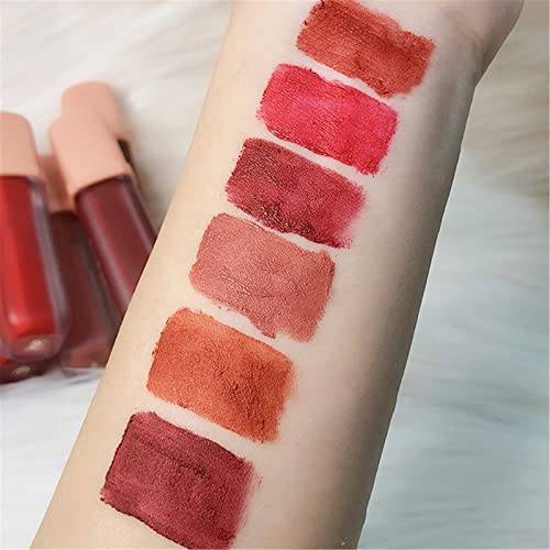 Xiahium Lip Gloss Compatível com Velvet Mattes Mattes Lip Lip Lip Glaze Velvet Mattes Lip Gloss não desaparece e mostra a pele branca