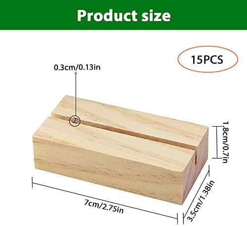 Isusser 15 peças Número de mesa de madeira está de pé de madeira de madeira titular de cartões de madeira acrílico Holdersr para