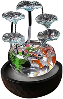 Fish Bowl Kit Base de cerâmica de peixe de vidro com bomba e decoração tanque de peixe tanque de peixe pequeno tanque de