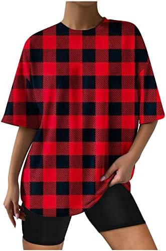 Camisas xadrezas para mulheres de manga curta de verão grunge camiseta de grandes dimensões de luxo de streetwear tops steampunk namorado