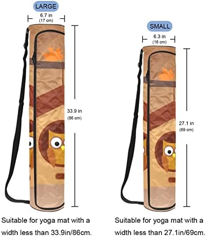 Bolsa de tapete de ioga ratgdn, coruja em uma casa de ioga de casa na árvore Mat de ioga full-zip yoga saco de transporte com alça