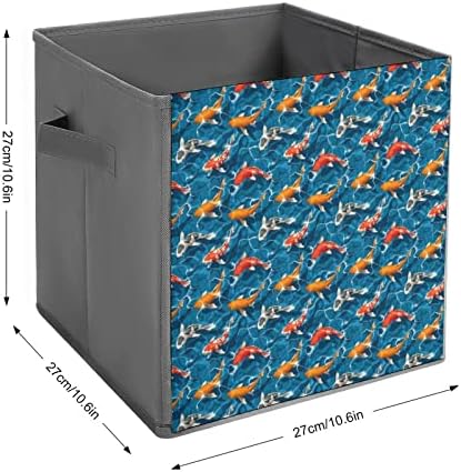 Koi Goldfish Water Waves Bins de armazenamento colapsável Cubos Organizador de tecidos de tecido de tecido insere gavetas de cubo