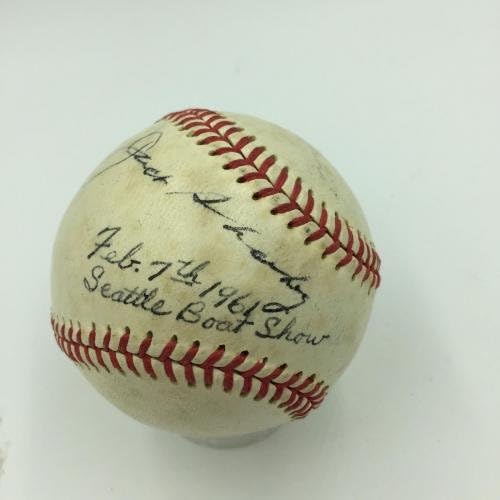 1961 Ted Williams & Boxer Jack Sharkey assinou beisebol com JSA COA - Bolalls autografados