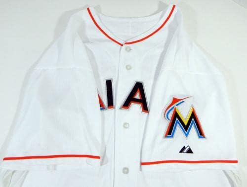 Miami Marlins Jimmy Paredes #25 Game usou White Jersey Ext Spring Training 99 - Jogo usado MLB Jerseys