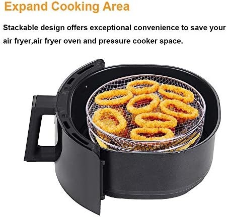 Frata de frigideira XL Acessórios de fritoria de ar Três prateleiras empilháveis ​​para Gowise Phillips EUA Cozyna Ninjia Airfryer, Air Fryer Rack Aço inoxidável FIT Todos os 4.2qt - 5.8qt Fryer de ar, forno, panela de pressão