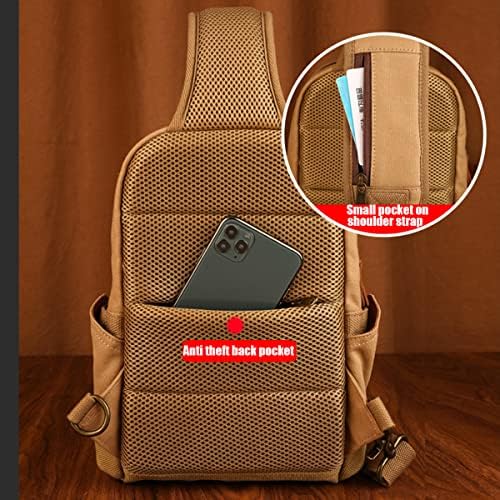 Xincada Mens Sling Backpack Bolsa de ombro de lona Pequena bolsa de mesenger para viajar