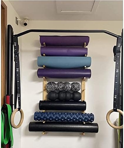 Zmql Mount Mount Wood Yoga Mat Holder, Stand de exibição de 9 camadas, rack de colecionamento de espuma, para estúdio de ginástica