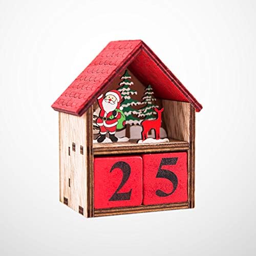 Calendário advento pretyzoom 2022 calendário luminoso de madeira Calendário de Natal perpétuo calendário Red House Casa brilhante