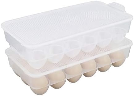Recipientes de ovo de plástico saedy com tampa, 2 pacote de suporte de ovo da bandeja de lixeira