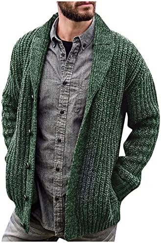 Jaquetas para homens Cardigan Europe e America Color Sólida Manga Longa Slim Fit Knit Casaco Jaquetas