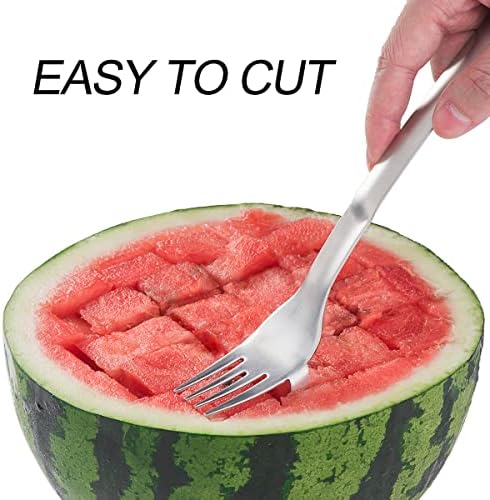 Choxila Watermelon Fork, Cutter Slicer Watermelon, 2-em 1 Forks de aço inoxidável Artefato de corte de frutas para festas