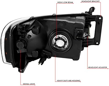 TOPAUTOGOGEAR Classic Replacement Headlamp para Dodge Ram, Montagem dos faróis Compatível com 2002-2005 Dodge Ram 1500,