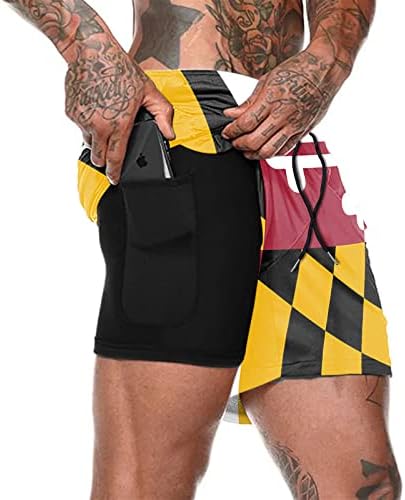 WEIPING LF Men's 2 em 1 Running Beach Shorts 7 Ginástica leve para treinar shorts atléticos com bolsos telefônicos para homens