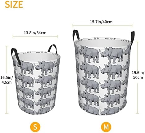 Cesta de lavanderia de animais cesto de roupa redonda à prova d'água com alça de cesta de armazenamento doméstico